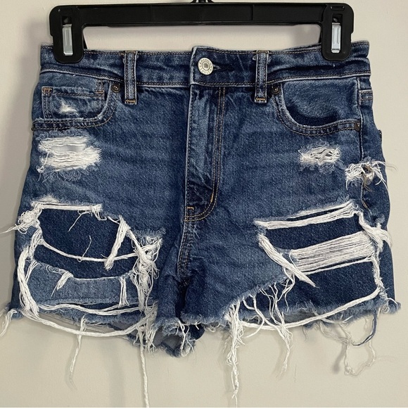 American Eagle Outfitters Pants - American Eagle Strigid Mom Shorts Super Distressed Denim